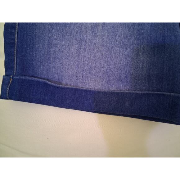 Ladies Celebrity Gold Stretch Blue Denim Jeans Shorts Sz 8 Inseam 4.5" Rise 10" - Picture 8 of 8